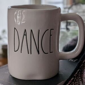 Rae Dunn Beige 'DANCE' Ceramic Mug